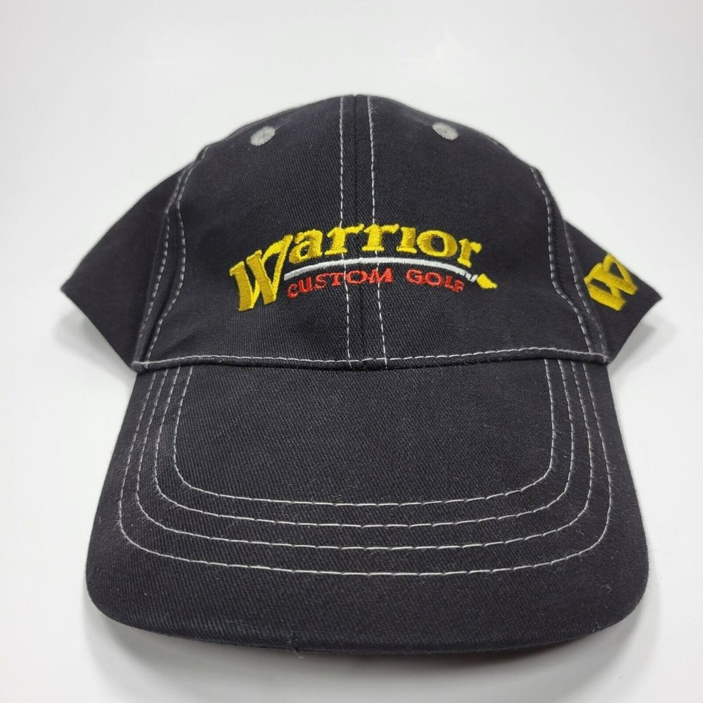 Warrior Custom Golf Strap Back Hat Cap Black